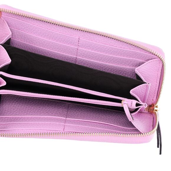 Gucci Dollar Calfskin GG Marmont Bosco Zip Around Wallet Malva - Picture 4 of 5